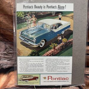 1955 Pontiac Star Chief Custom Catalina Original Vtg Car Print Ad Art